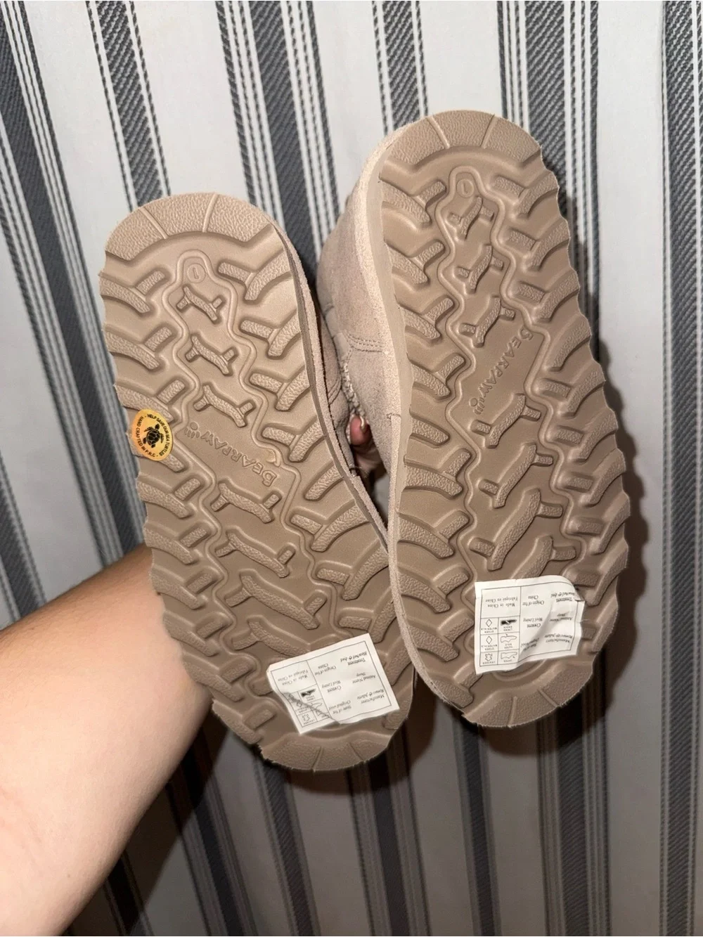 BearPaw Kids Suede Ankle Boots in Taupe